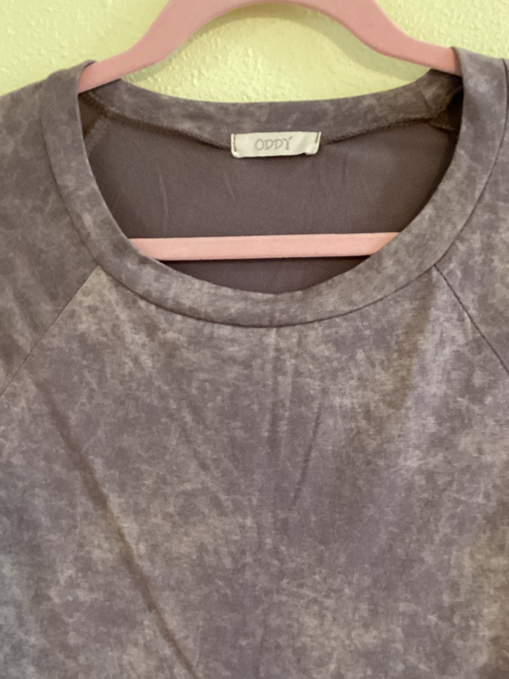 ODDY Mauve Gray Washed Crewneck Top